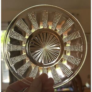 Pink Carnival Diamond Point Columns 6" Bread & Butter Dessert Plate